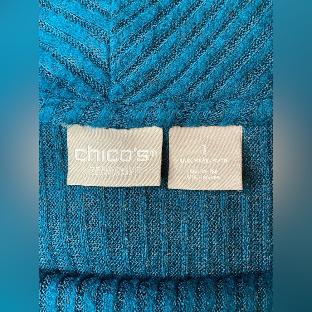 Zenergy by Chico’s Elegant Teal Cowl Neck Sweater size: 1 (8/10 US) - Picture 9 of 9